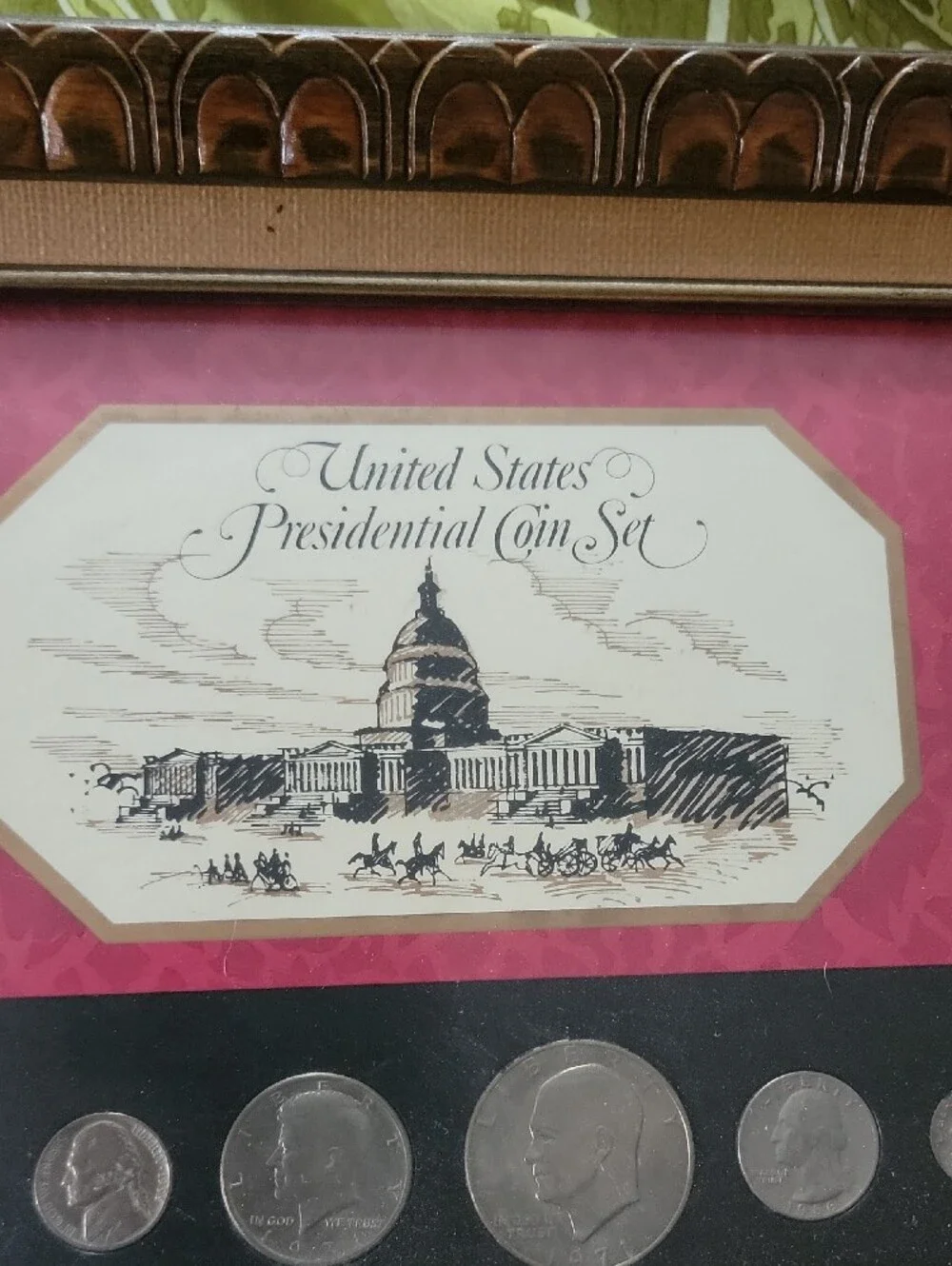 United States Presidential Coin Set in Pink Mat Framed Accent